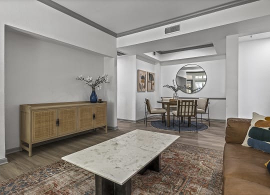 Living Room With Dining Area at Villas at Rogers Ranch, San Antonio, 78258