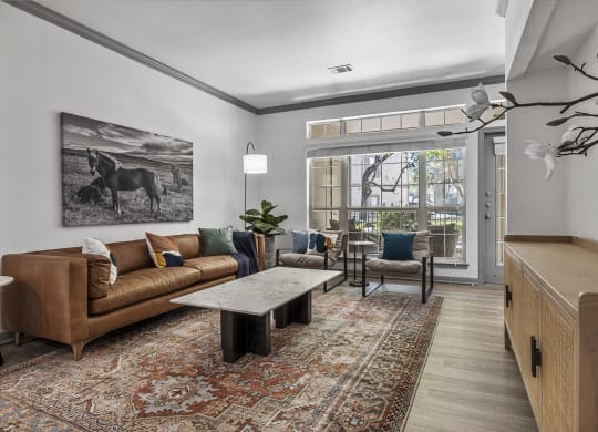 Modern Living Room at Villas at Rogers Ranch, San Antonio, TX, 78258