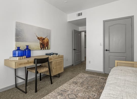 Bedroom And Workspace at Villas at Rogers Ranch, San Antonio, TX, 78258