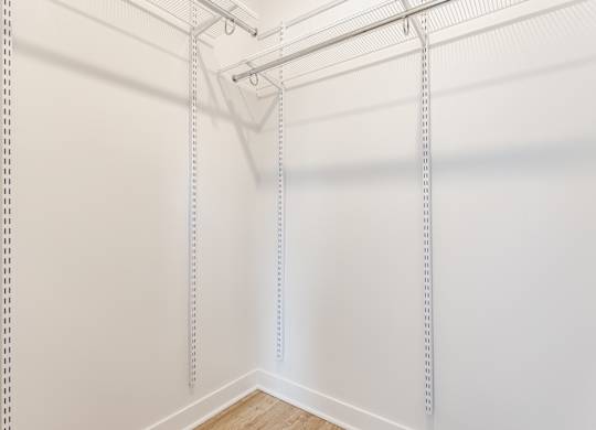 A white wall with a hanging clothesline at Upper Vue Flats, Dublin