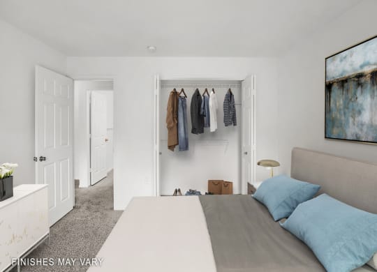 Petunia Layout Bedroom at LakePointe Apartments, Batavia