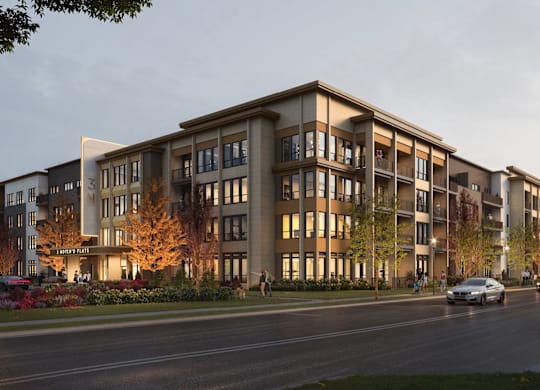 Modern apartment building exterior at 3 Notch'd Flats Apartments, Henrico, VA