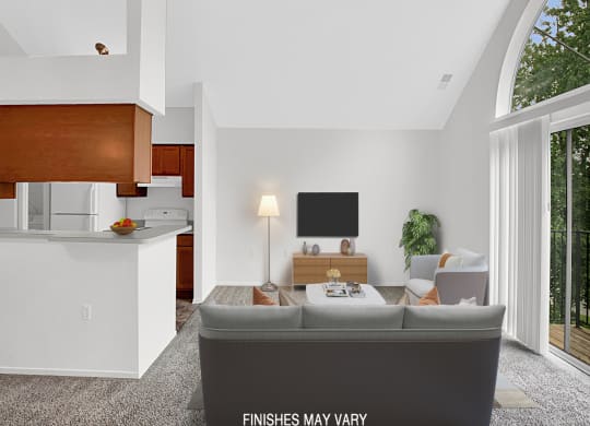 Senna Layout Living Room at LakePointe Apartments, Ohio
