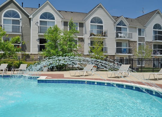 Poolside Lounge Area at Westlake Apartments, Belleville, Michigan