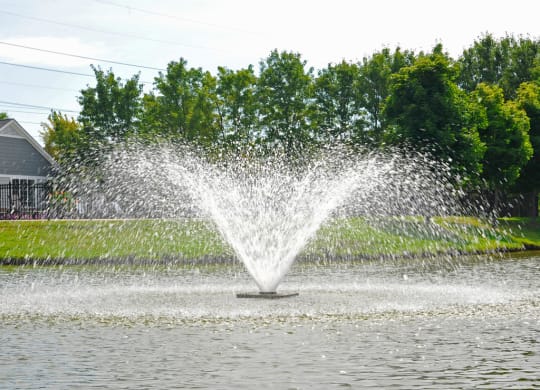 Lake with Fountain at Hillside Apartments, Wixom, Michigan