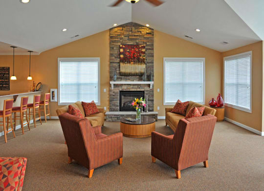 Clubhouse Fireplace Lounge at Killian Lakes Apartments and Townhomes, Columbia