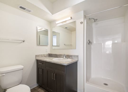second bathroom with a walk in shower at Andover Pointe Apartment Homes, NE, 68138
