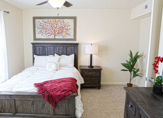 Cozy Bedrooms with Carpeting at Andover Pointe Apartment Homes, Nebraska