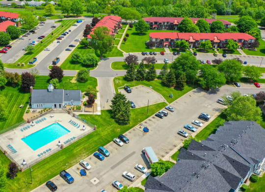 Aerial View of Community and Surroundings at Apple Ridge Apartments, Walker, Michigan