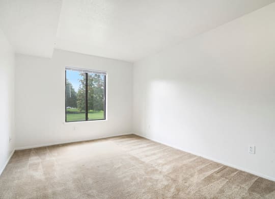 spacious bedroom with large window at Apple Ridge Apartments, Michigan, 49534