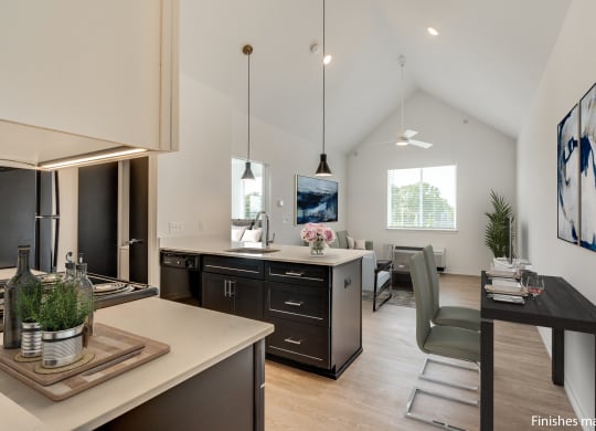 Kitchen and Living Room at Uptown Square Apartments, Michigan