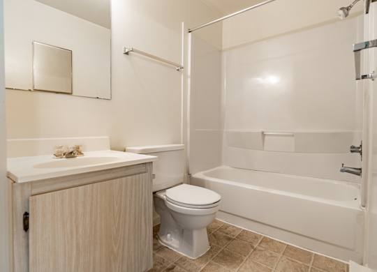 A white toilet sits next to a sink in a bathroom