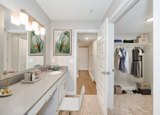 Master Bathroom Vanity at Waterfront Apartments in Virginia Beach, VA 23453