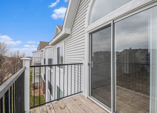 Private balcony with enclosed storage  at Black Sand Apartment Homes, Nebraska