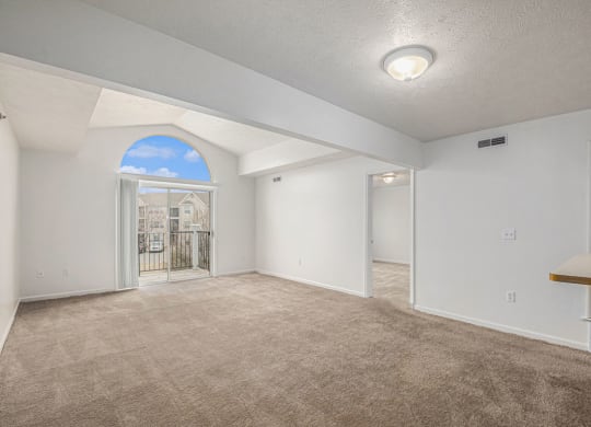 spacious two bedroom living room with a cathedral ceiling  at Black Sand Apartment Homes, Lincoln, NE, 68504