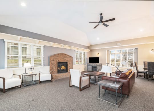 Inviting Clubhouse and Fireplace at Black Sand Apartment Homes, Nebraska, 68504