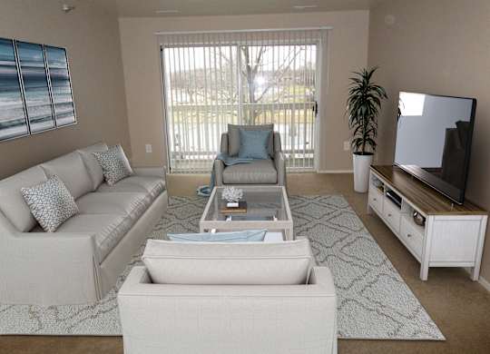 Two Bedroom Buckingham Layout Living Room at Windsor Place Apartments, Davison