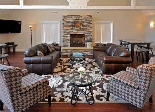 Fireplace In Clubroom at Charter Oaks Apartments, Davison, MI, 48423