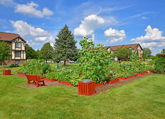 Beautiful Garden Setting at Charter Oaks Apartments, Michigan