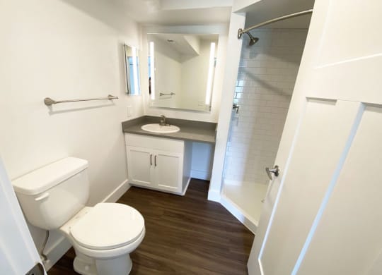 Second Bath with Walk-In Shower at The Crossings Apartments, Grand Rapids, Michigan