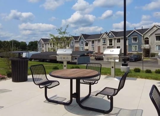 Grilling stations at The Crossings Apartments in Grand Rapids, MI