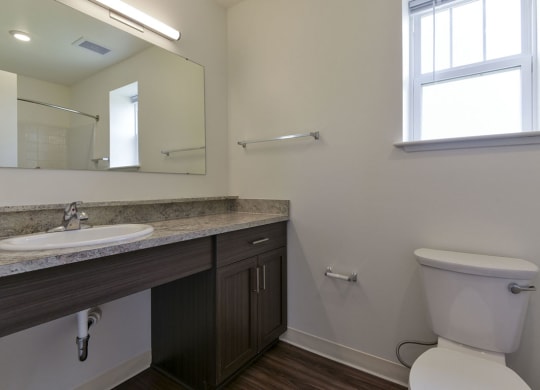 Bathroom with Natural Light at Dodson Pointe Apartment Homes, Rogers, AR, 72758
