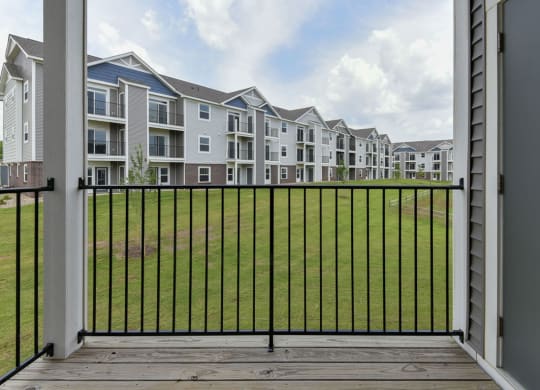 Private Balcony with Enclosed Storage at Dodson Pointe Apartment Homes, Rogers, AR, 72758