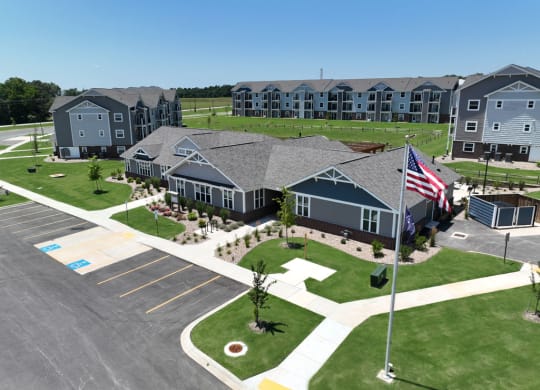 Community Drone View at Dodson Pointe Apartment Homes in Rogers, AR