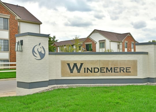 Entrance Sign at Windemere Apartments, Farmington Hills, MI, 48335