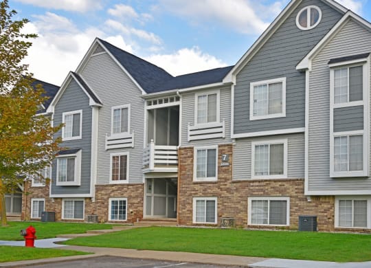 Apartment Building Exterior at Hillside Apartments, Wixom, MI