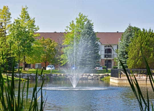 Community Lake and Fountain at The Springs Apartment Homes, Novi