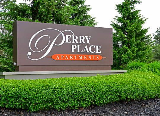 Entrance Sign at Perry Place Apartments