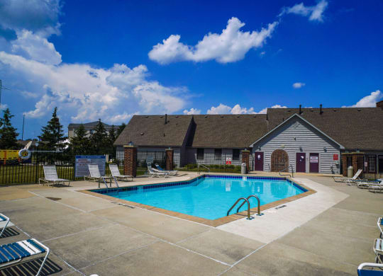 Clubhouse, Pool, Sundeck at Dupont Lakes Apartments, Fort Wayne, Indiana