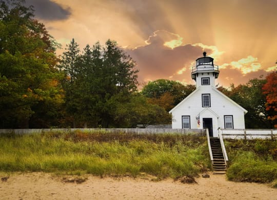 Old Mission Lighthouse in Traverse City at Eagle Ridge Apartment Homes, Traverse City, 49685