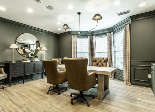 Conference table and chairs in business center at Alexandria of Carmel Apartments, Carmel, Indiana