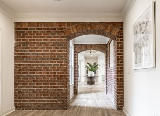 Brick structured clubhouse hall way at Alexandria of Carmel Apartments, Carmel, 46032