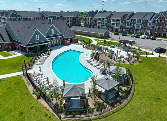 Montgomery Place Aerial at Montgomery Place Apartments, Montgomery, Illinois