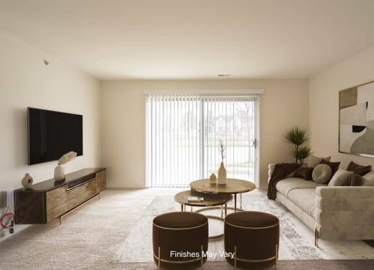 Spacious Living Room at Westlake Apartments, Belleville, 48111