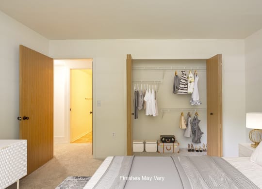 Bedroom With Closet at Westlake Apartments, Belleville