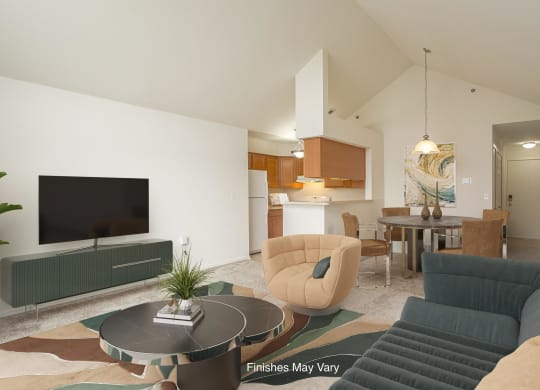 Living Room With TV at Westlake Apartments, Belleville, 48111