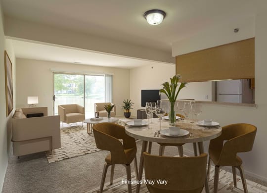Dining And Living at Westlake Apartments, Belleville, Michigan