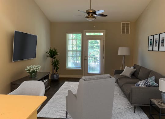 Elite One Bed Living Room at Emerald Creek Apartments, Greenville