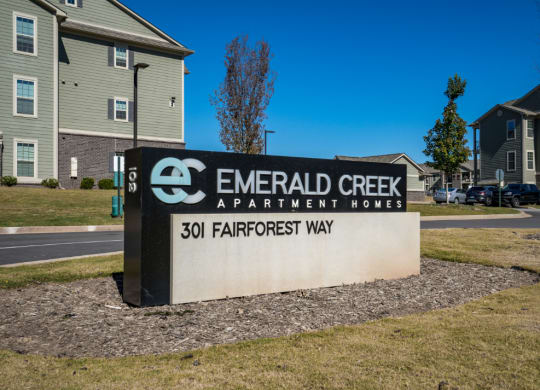Emerald Creek Entrance Sign at Emerald Creek Apartments, Greenville, SC, 29607
