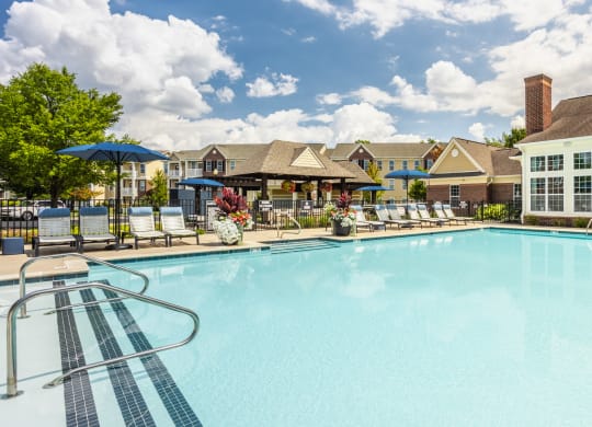 the resort style swimming pool at our apartments at The Avenue at Polaris Apartments, Columbus, OH
