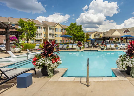 the swimming pool at our apartments at The Avenue at Polaris Apartments, Columbus, OH