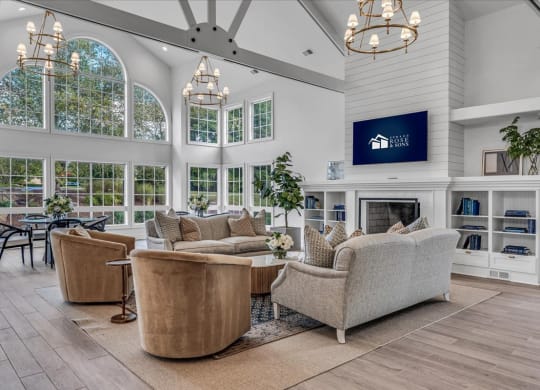 Large living room at The Vinings Apartments in Richmond, VA