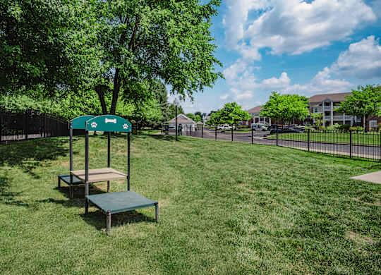 A green sign with a white arrow pointing to the right is on a pole in a grassy area.