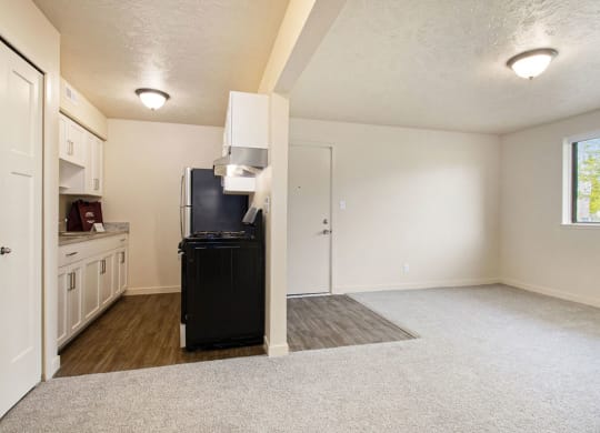 open floor plan with upgraded kitchen at Old Farm Apartments, Elkhart, Indiana