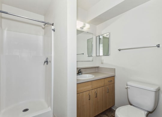 Second bathroom with a walk-in shower  at Fieldstream Apartment Homes, Ankeny