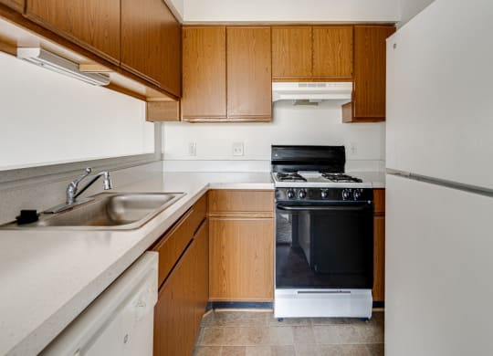 Gardenia Layout Model Kitchen at The Harbours Apartments, near Sterling Heights